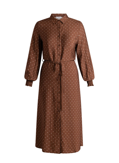 Yest Sela Dress Mocca Brown / Off White