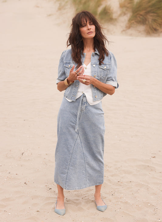 YEST Samma Jacket Bleach Blue Denim 0006153