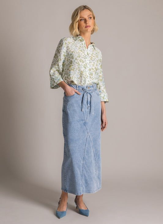 YEST Karina Blouse Pastel Green/Multi 0006173