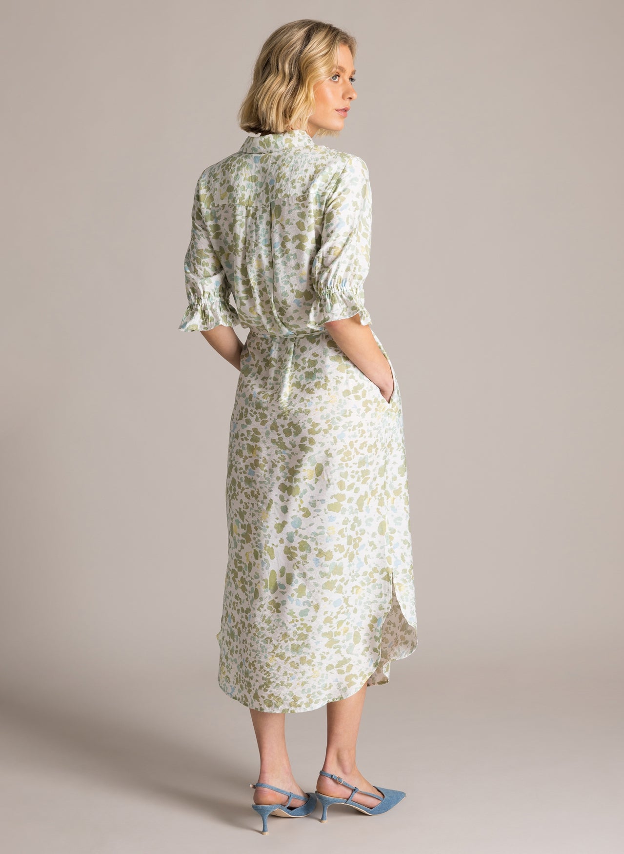 YEST Karla Dress Pastel Green/Multi 0006174