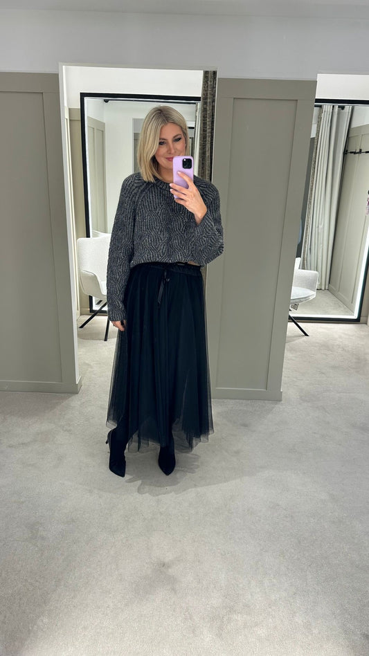 Kayla Black Mesh Skirt