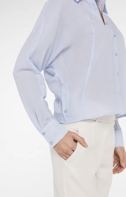 YAYA Angled Seam Blouse - Light Blue