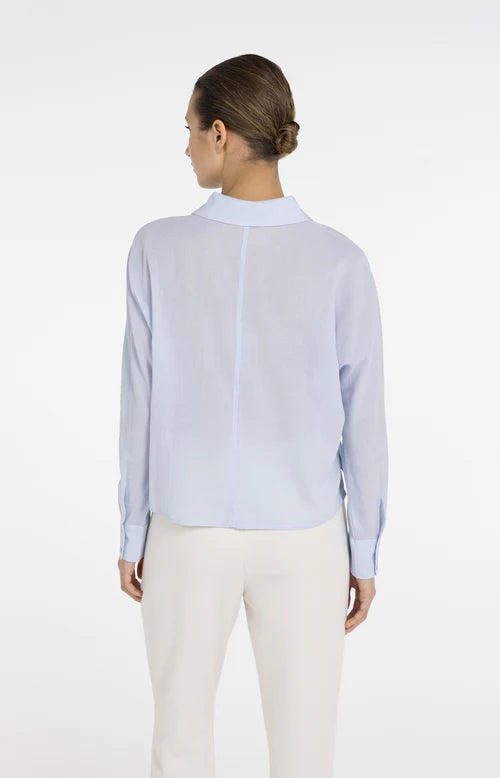 YAYA Angled Seam Blouse - Light Blue