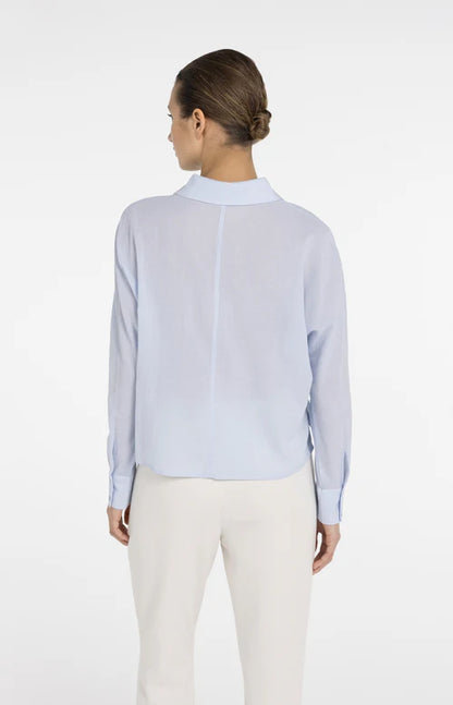 YAYA Angled Seam Blouse - Light Blue