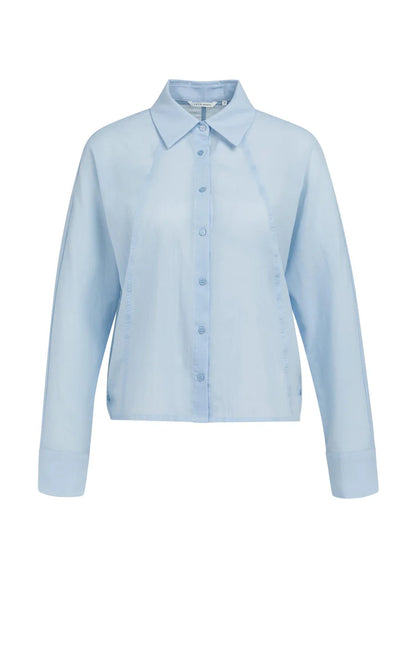YAYA Angled Seam Blouse - Light Blue