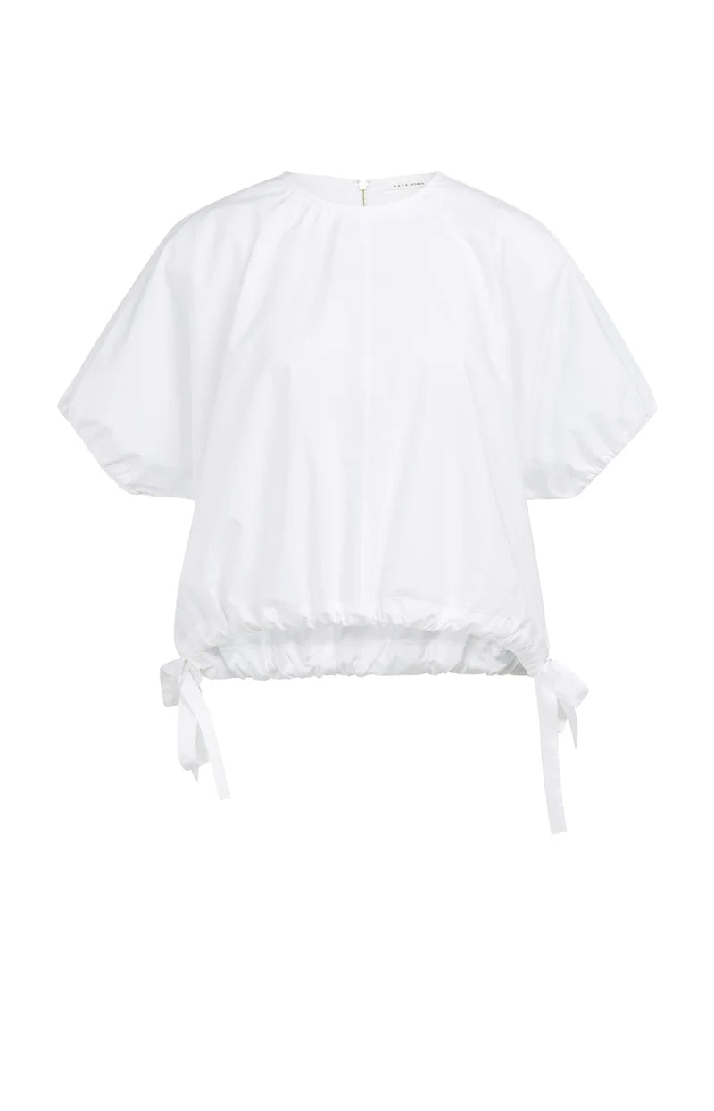 YAYA Adjustable Waist Top Pure White