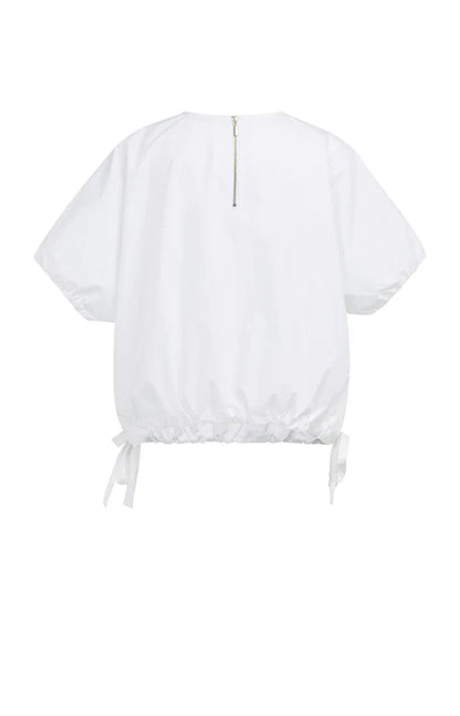 YAYA Adjustable Waist Top Pure White