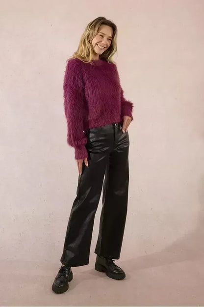 Molly Bracken Red Brushed Knit Sweater