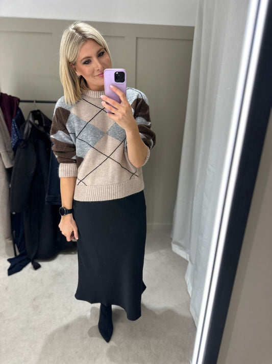 Kayla Black Satin Skirt