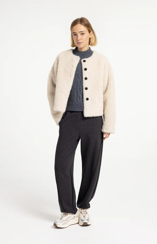 YAYA Cable Sweater Arctic Seal Grey