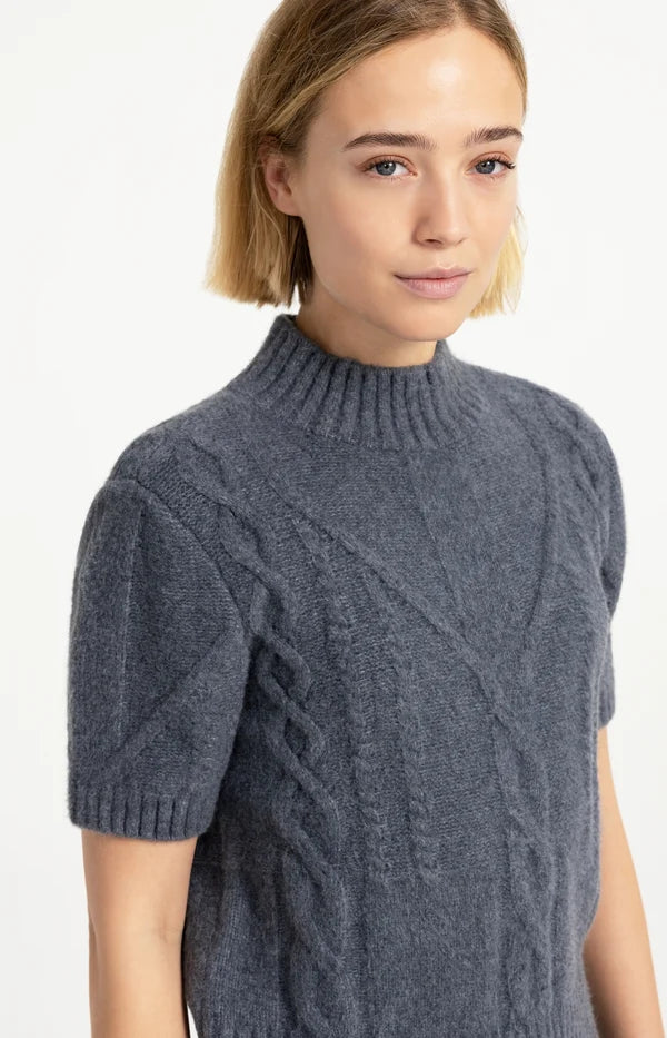 YAYA Cable Sweater Arctic Seal Grey