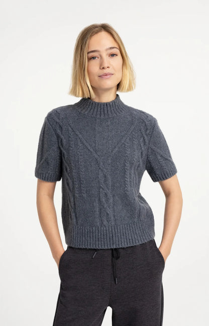 YAYA Cable Sweater Arctic Seal Grey