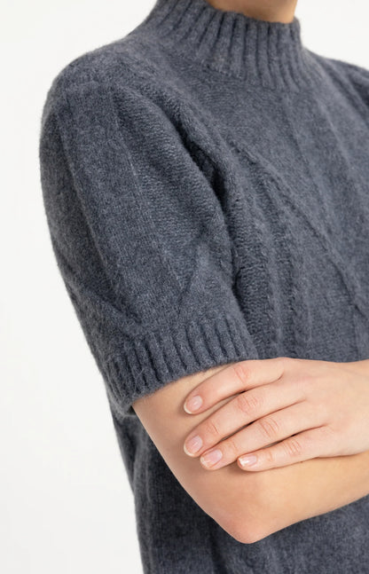 YAYA Cable Sweater Arctic Seal Grey