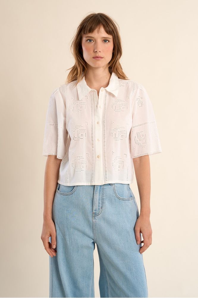 Molly Bracken Cotton Shirt Off White