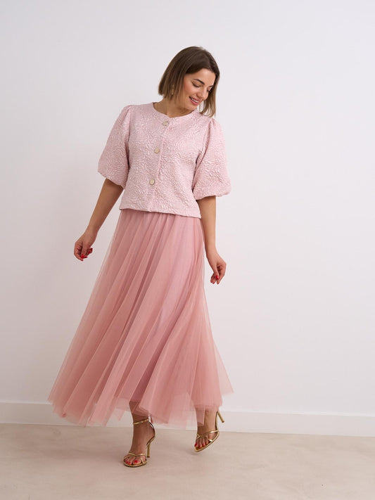 Kayla Blush Mesh Skirt