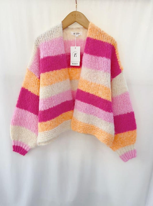 Killy Pink Multi Stripe Cardi