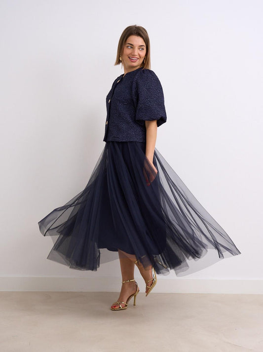 Kayla Navy Mesh Skirt
