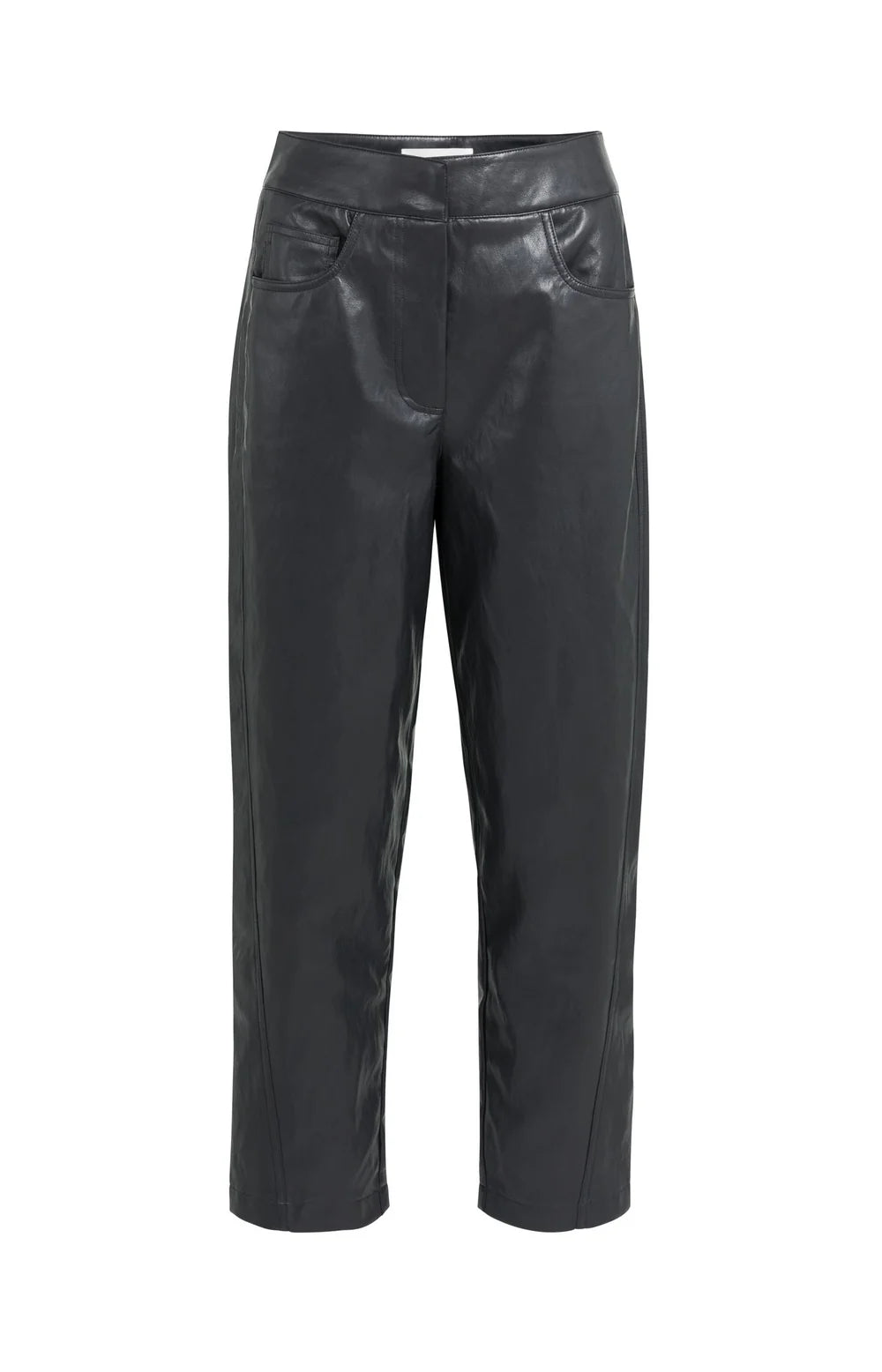 YAYA Faux Leather Trousers - Hole Black