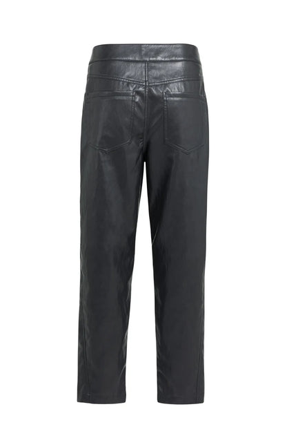 YAYA Faux Leather Trousers - Hole Black