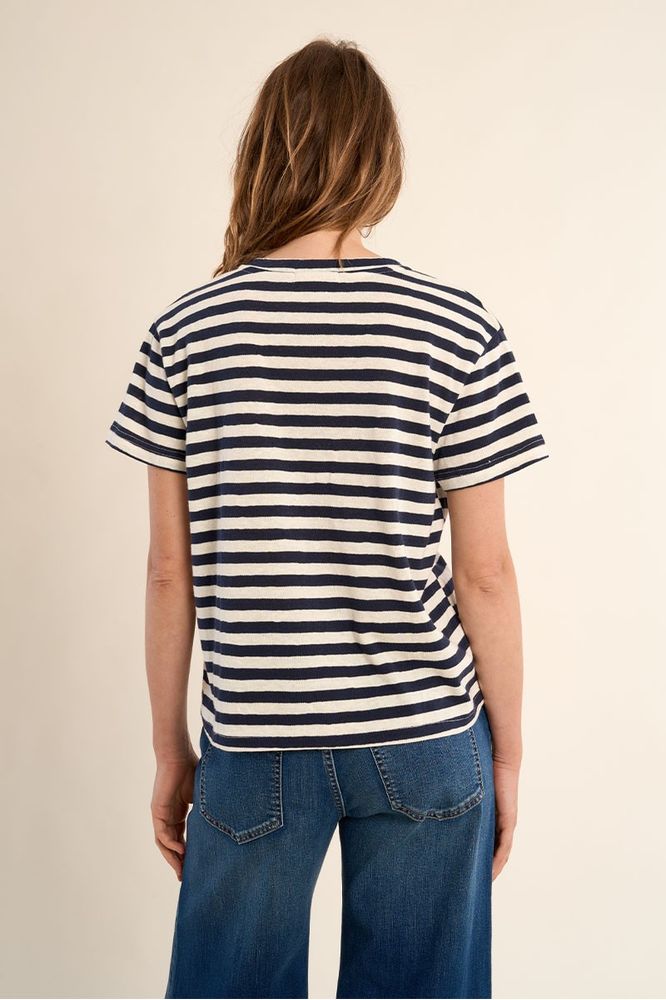 Molly Bracken V-Neck Tee Navy Stp