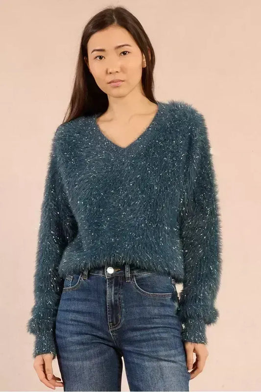 Molly Bracken Duck Blue Fluffy Sweater