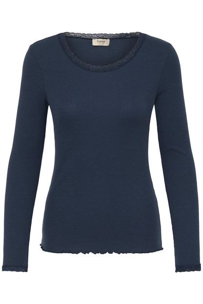 Fransa Hizamond Top Dark Peacoat