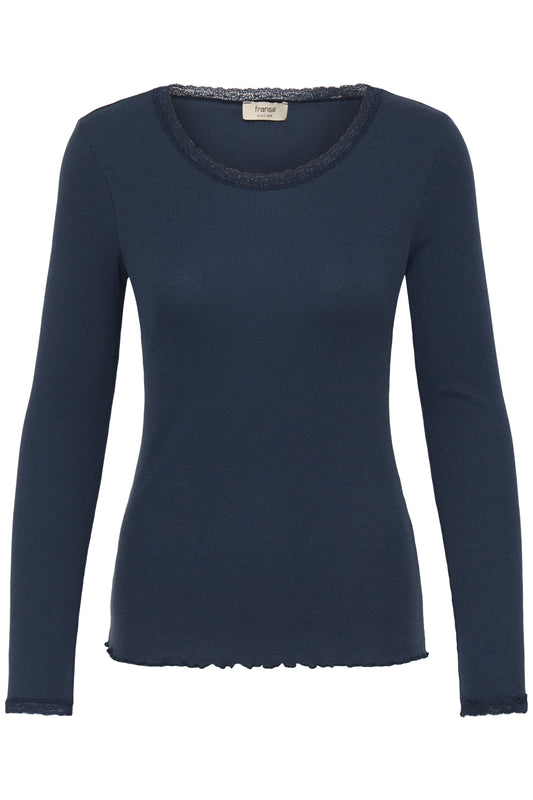 Fransa Hizamond Top Dark Peacoat