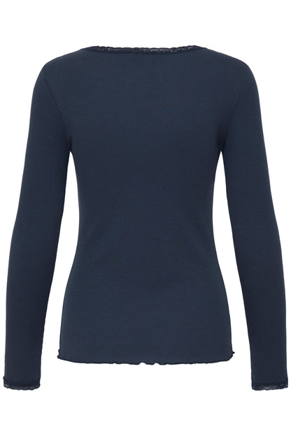 Fransa Hizamond Top Dark Peacoat