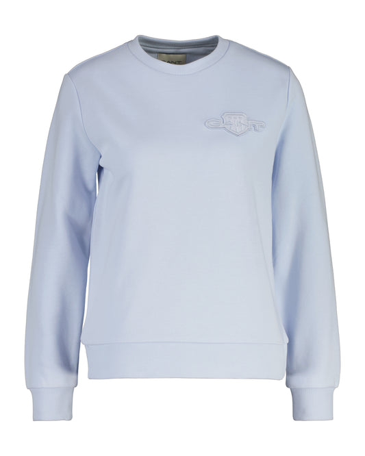 Gant Tonal Shield Sweatshirt Light Blue