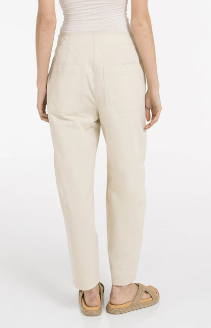 YAYA High Waist Barrel Leg Trousers-Sand