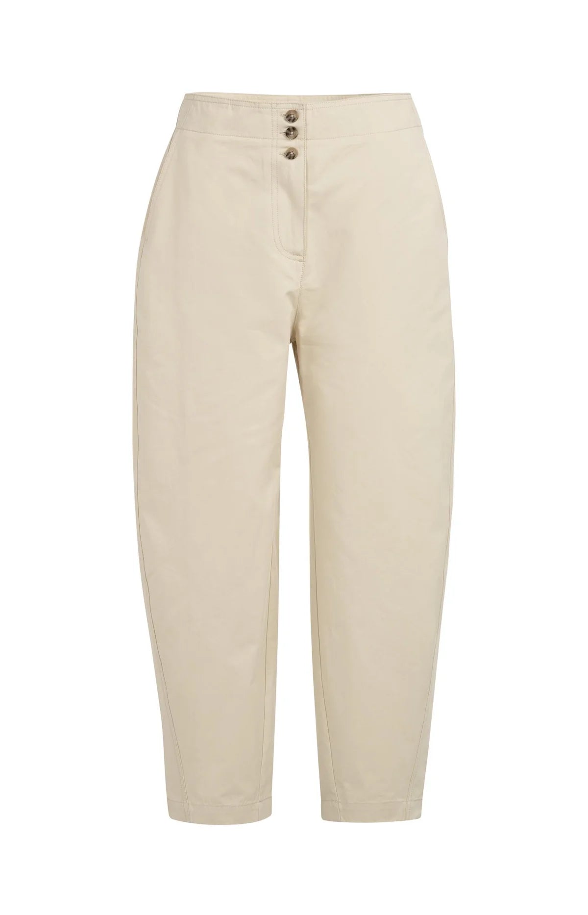 YAYA High Waist Barrel Leg Trousers-Sand