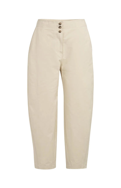 YAYA High Waist Barrel Leg Trousers-Sand
