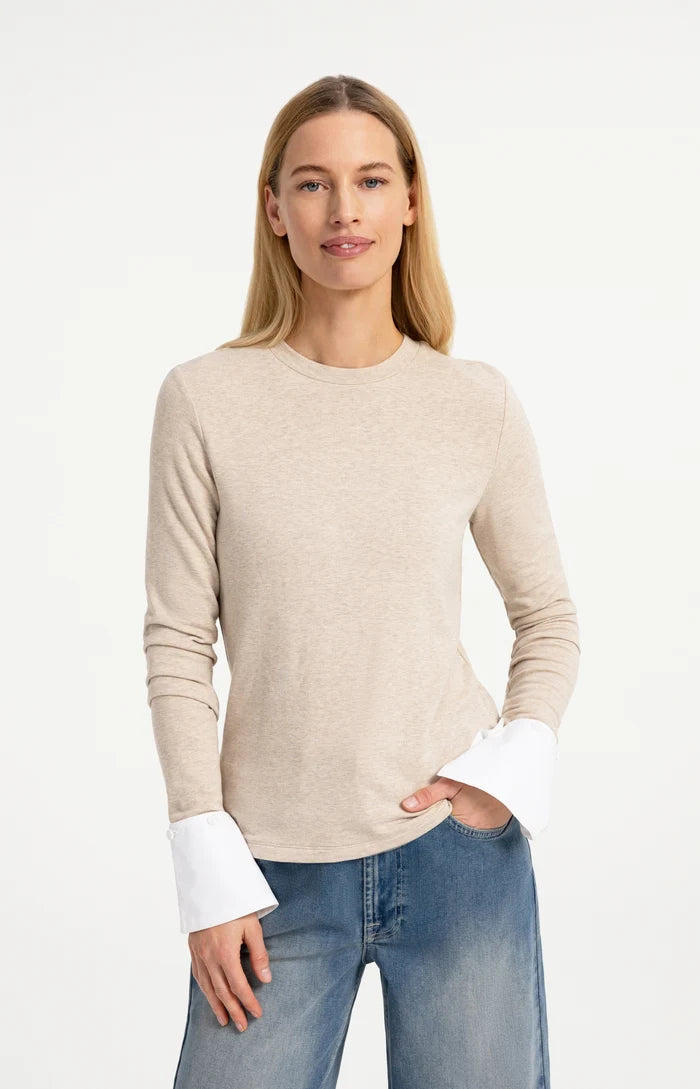 YAYA Jersey Top - Pure Cashmere Grey Melange