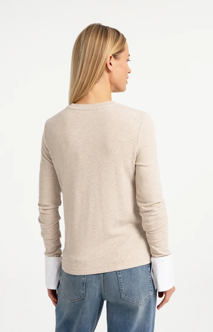 YAYA Jersey Top - Pure Cashmere Grey Melange