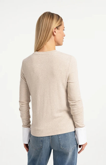 YAYA Jersey Top - Pure Cashmere Grey Melange