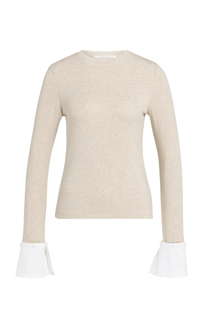 YAYA Jersey Top - Pure Cashmere Grey Melange