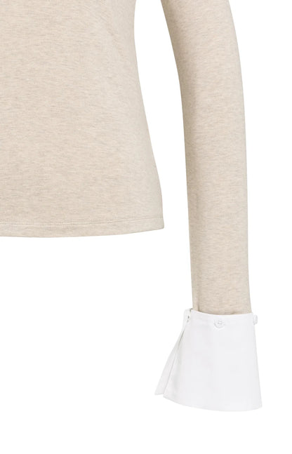 YAYA Jersey Top - Pure Cashmere Grey Melange