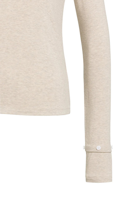 YAYA Jersey Top - Pure Cashmere Grey Melange