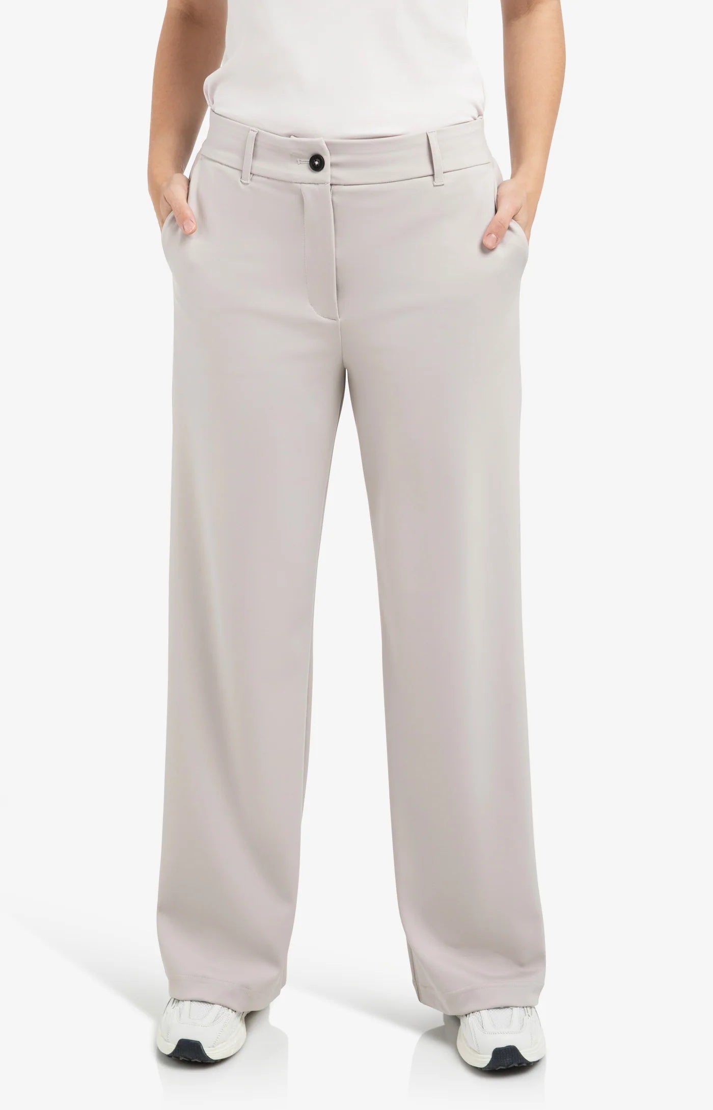 YAYA Wide Leg Jersey Trousers Mauve Purple
