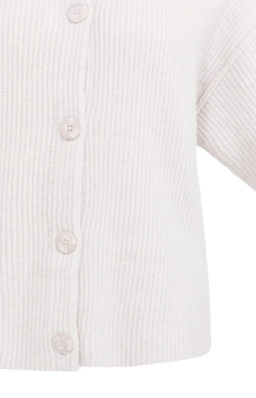 YAYA Short Sleeve Cardigan Grey Lilac Melange
