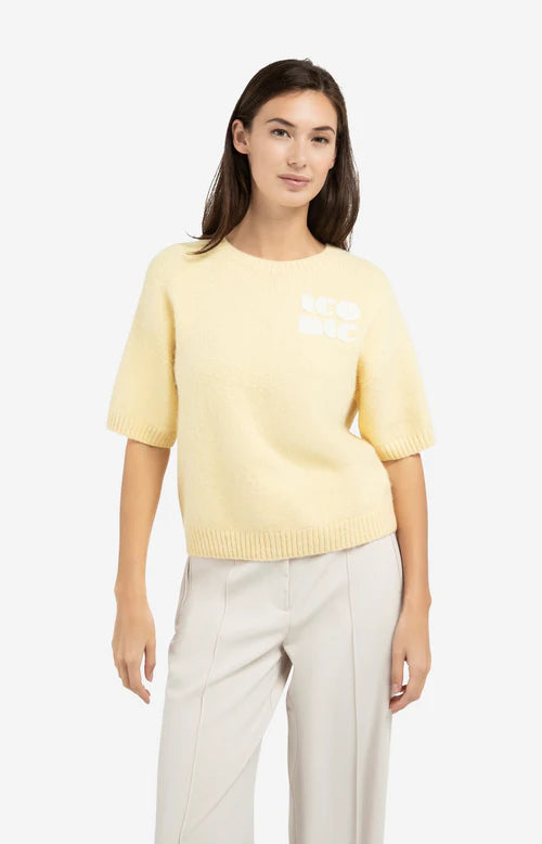 YAYA Short Sleeve Sweater Reed Yellow