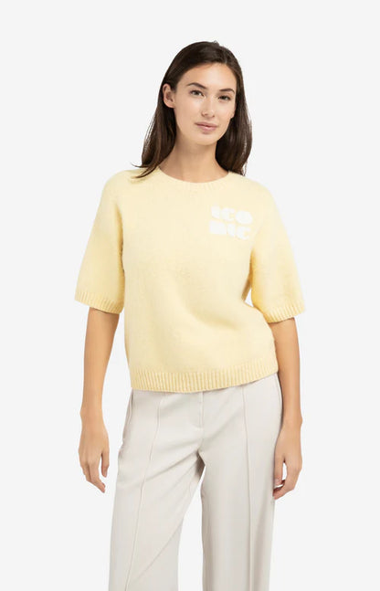 YAYA Short Sleeve Sweater Reed Yellow