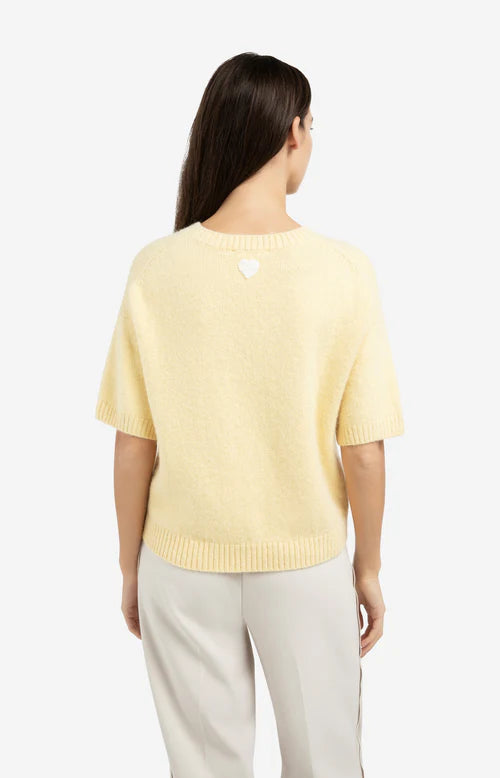 YAYA Short Sleeve Sweater Reed Yellow