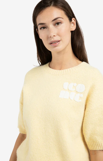YAYA Short Sleeve Sweater Reed Yellow