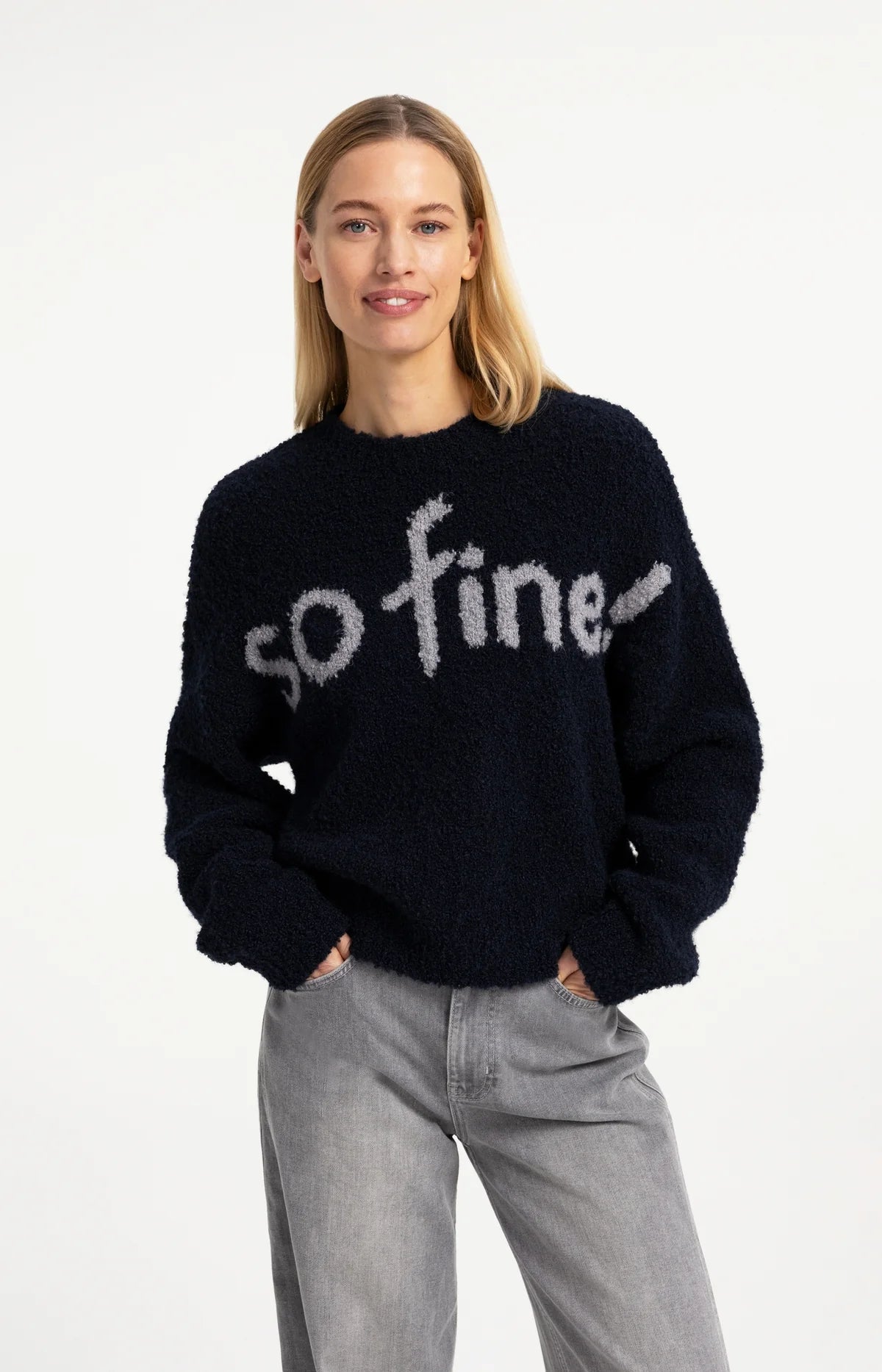 YAYA So Fine Sweater Cat Black Dessin
