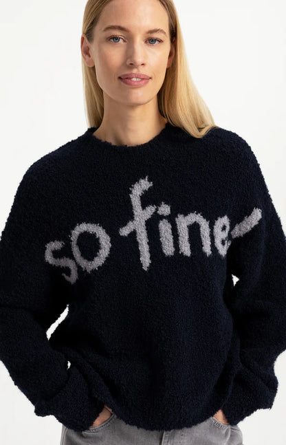 YAYA So Fine Sweater Cat Black Dessin