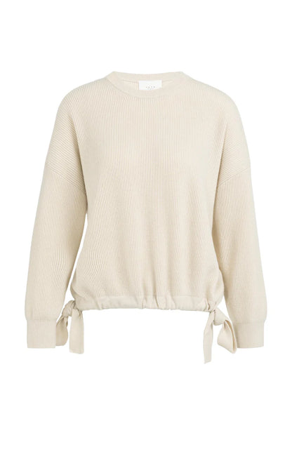 YAYA Sweater with Tie Detail Kit Beige