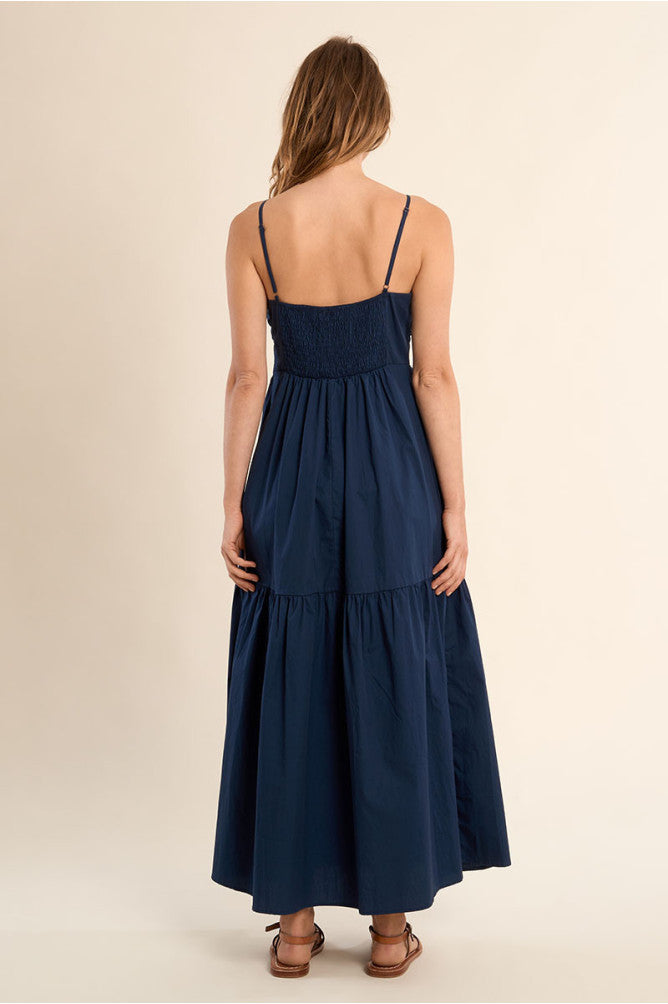 Molly Bracken Long Knotted Dress Navy