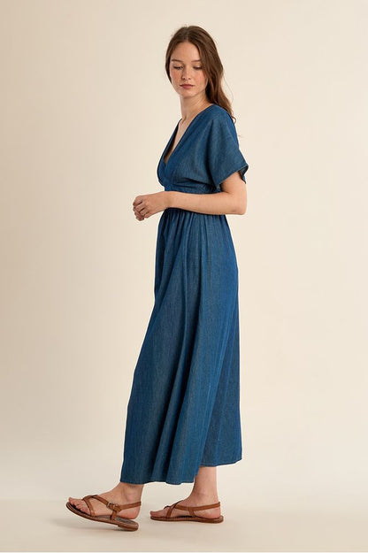 Molly Bracken Long Lyocell Dress Blue