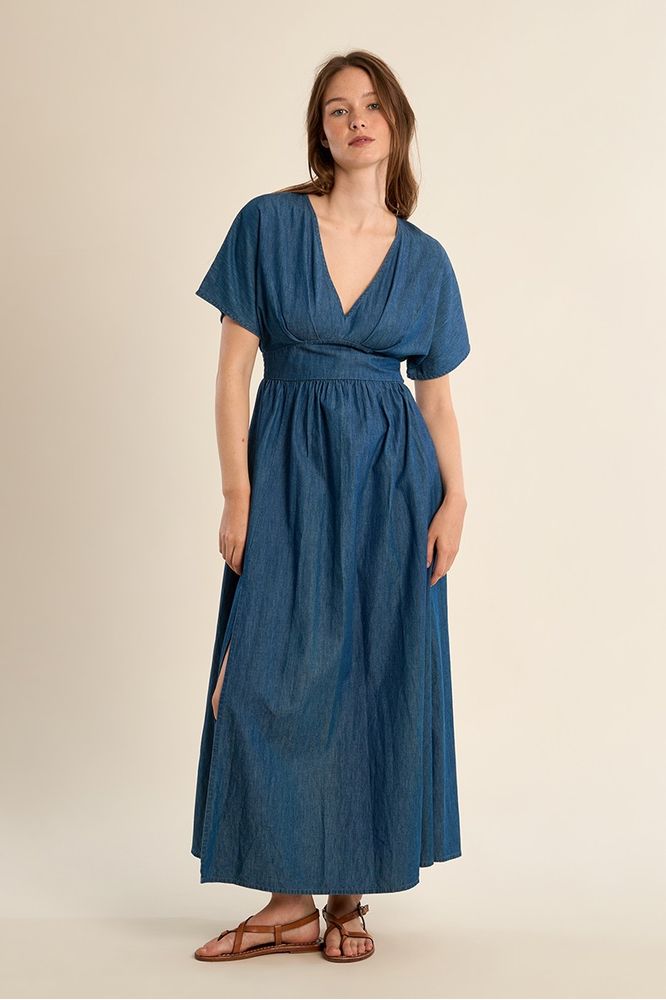 Molly Bracken Long Lyocell Dress Blue